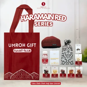 Paket Isian Hampers Tas Jinjing Haromain Red Series  – Oleh-Oleh Haji & Umroh Eksklusif