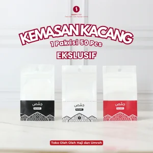 Kemasan Kacang Arab Ekslusif Oleh oleh Umroh Kemasan Tanpa Isi Hanya Plastik 1 Pak isi 50 pcs