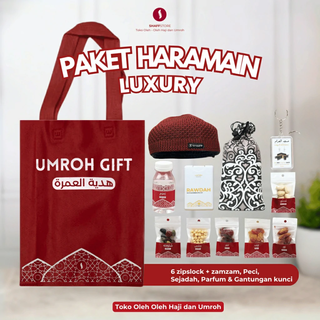 Paket Isian Hampers Tas Jinjing Haromain Red Series – Oleh-Oleh Haji & Umroh Eksklusif - Image 4