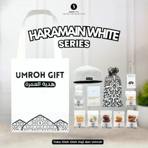 Paket Isian Hampers Tas Jinjing Haromain White Series  – Oleh-Oleh Haji & Umroh Eksklusif