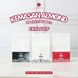 Kemasan Almond Ekslusif Oleh oleh Umroh Kemasan Tanpa Isi Hanya Plastik 1 Pak isi 50 pcs