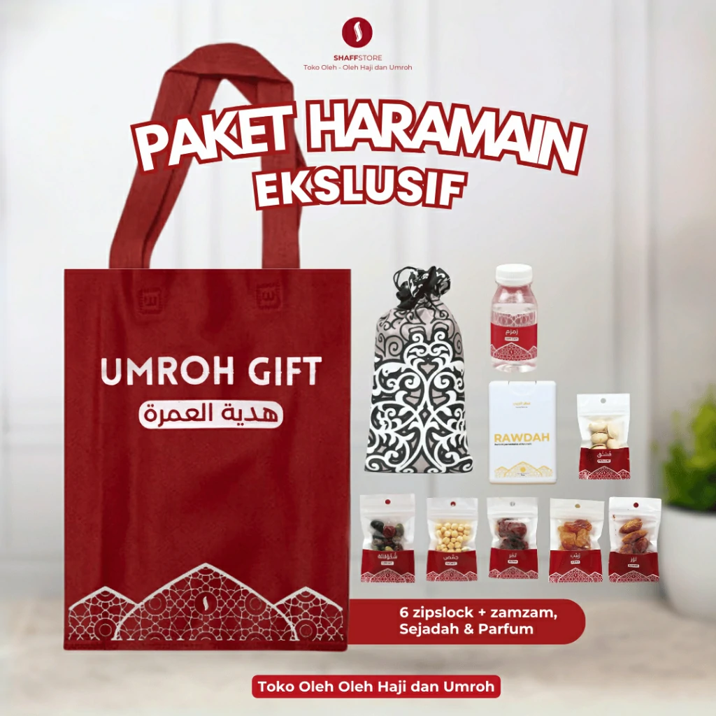 Paket Isian Hampers Tas Jinjing Haromain Red Series – Oleh-Oleh Haji & Umroh Eksklusif - Image 3